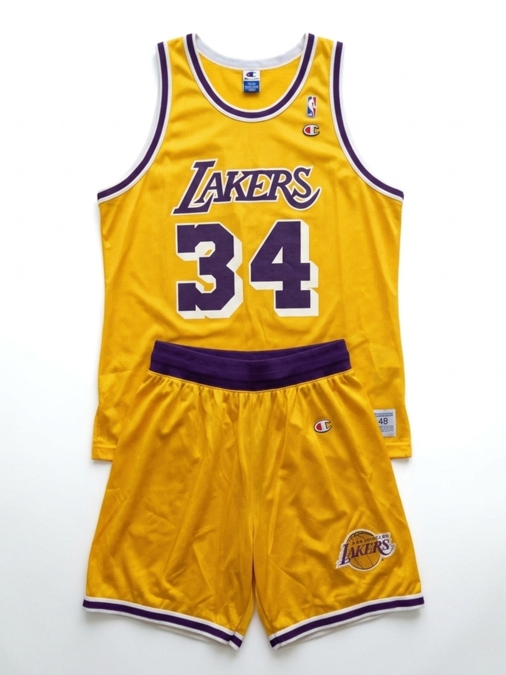 Vintage Shaquille O’Neal Lakers Champion Jersey & Shorts Set
